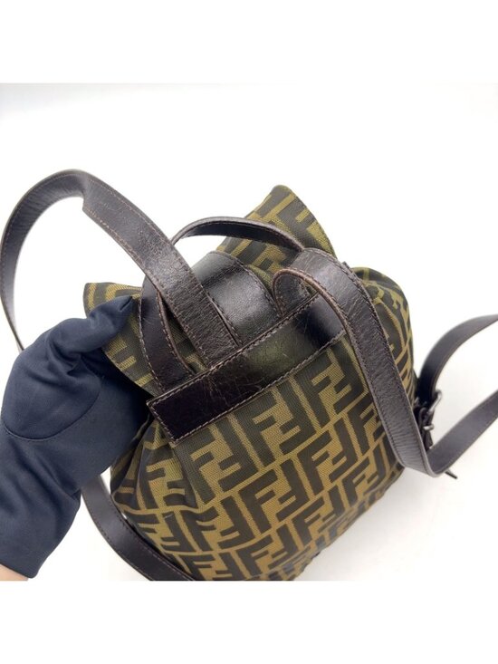 Fendi Zucca Leather Canvas Brown Backpack Silver main image 12